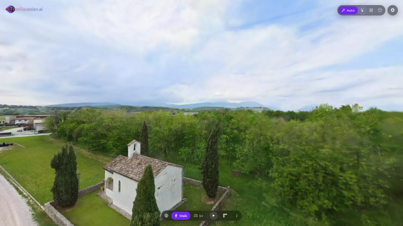 The country building seen from the drone's height in our 3D viewer