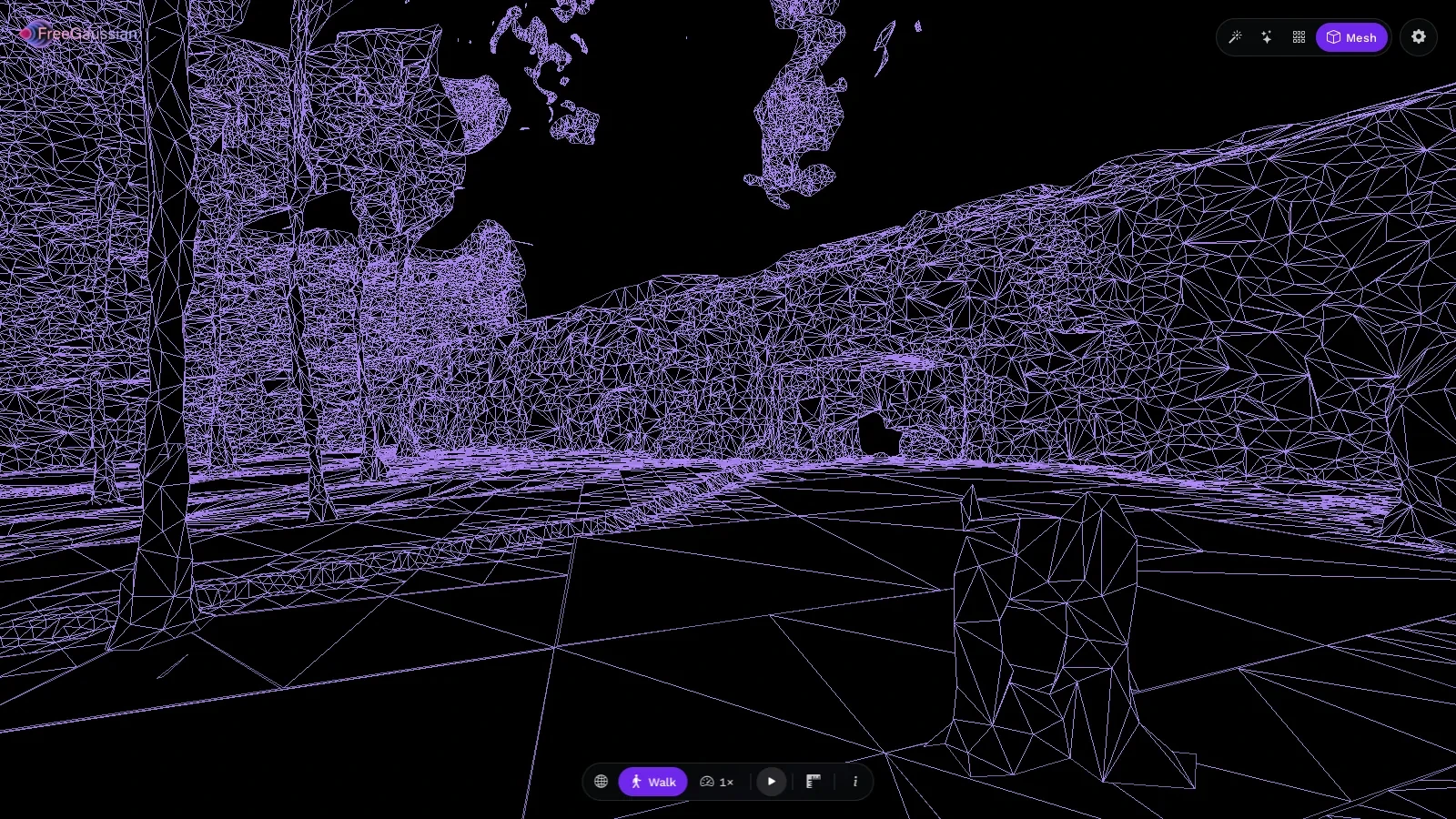 The courtyard mesh as a wireframe